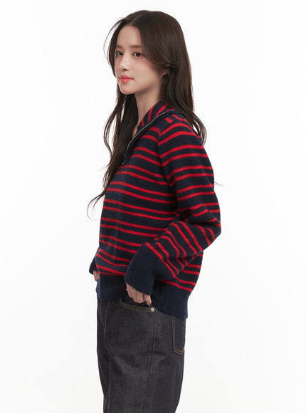 Striped Half-Zip Sweater CJ515