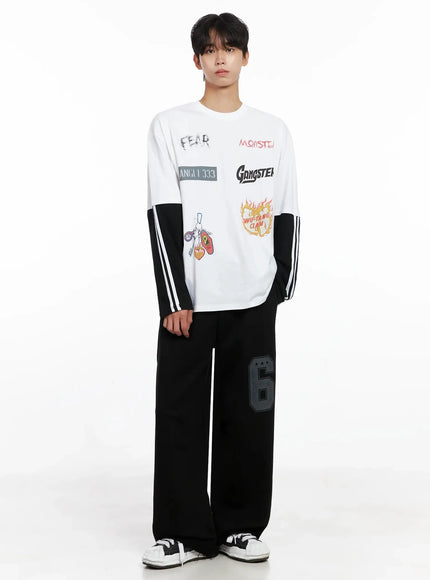 Men's Number Graphic Sweatpants IO516