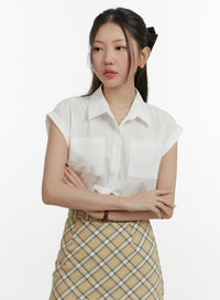 solid-sleeveless-blouse-oy413