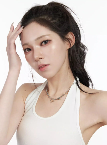 double-chain-star-necklace-ij528