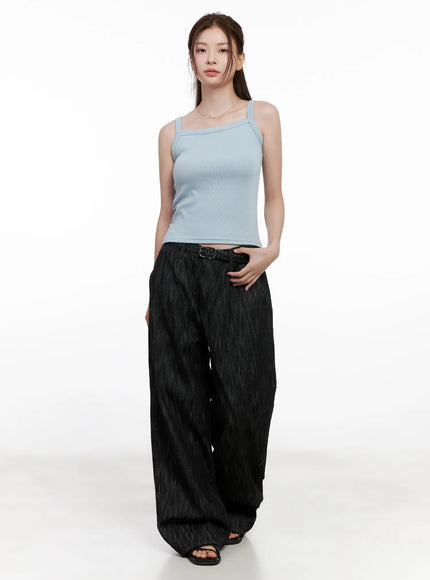 Yuha Wide-Leg Pintuck Denim Jeans CL523