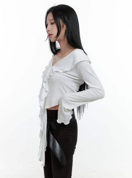 ruffle-v-neck-long-sleeve-crop-top-cn408