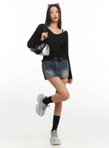 V-Neck Long Sleeve Top IA507