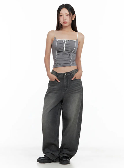 lace-trim-shirred-ribbon-camisole-cl508