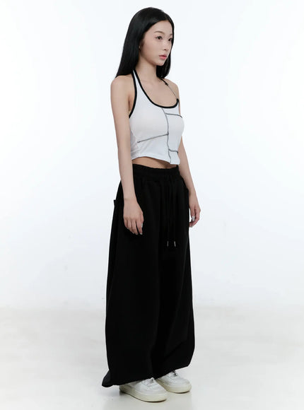 Wide-Leg Relaxed-Fit Track Pants CL530