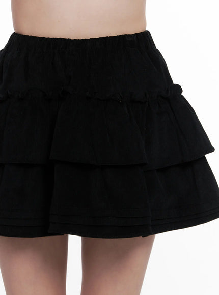 Corduroy Ruffle Mini Skirt CO531