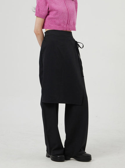 Wrapped Skirt Wide Leg Pants OF324
