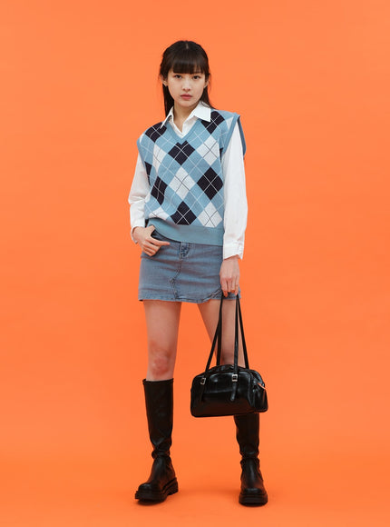 Argyle Pattern Vest C1703