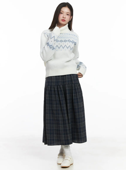 plaid-tiered-maxi-skirt-cj507