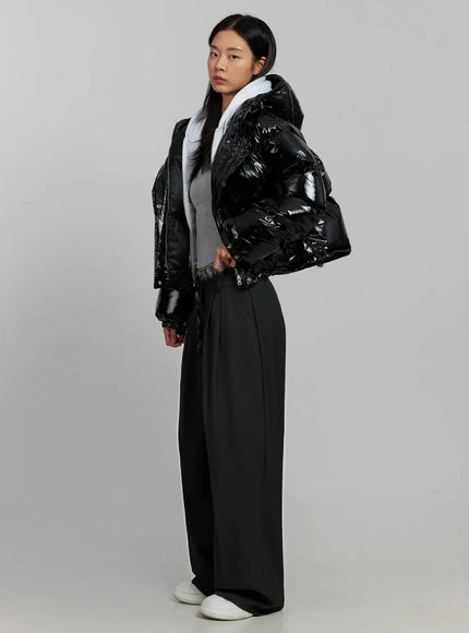 Relaxed Fit Wide-Leg Trousers IJ502