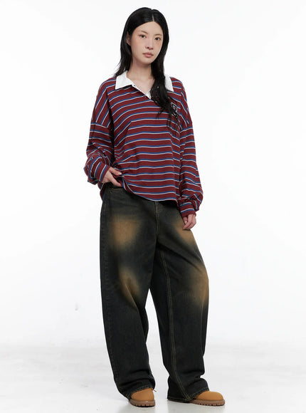 Striped Polo Long Sleeve Shirt CS526