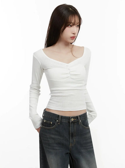 ribbed-shirring-top-ij521