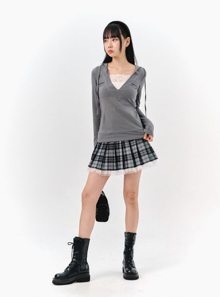 checkered-pleated-mini-skirt-is321