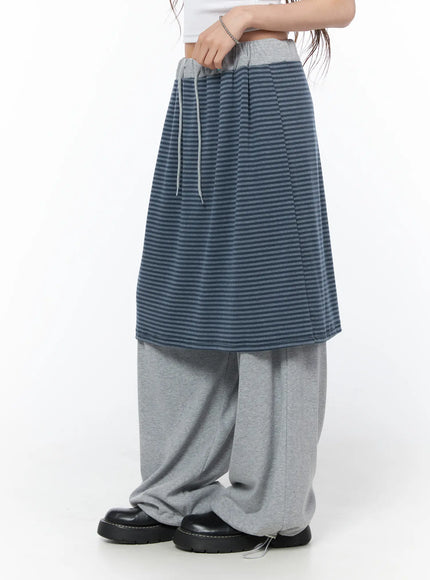 casual-striped-skirt-pants-cy529