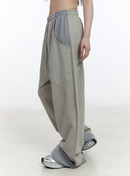 Two-Toned Wide-Leg Sweatpants CA502