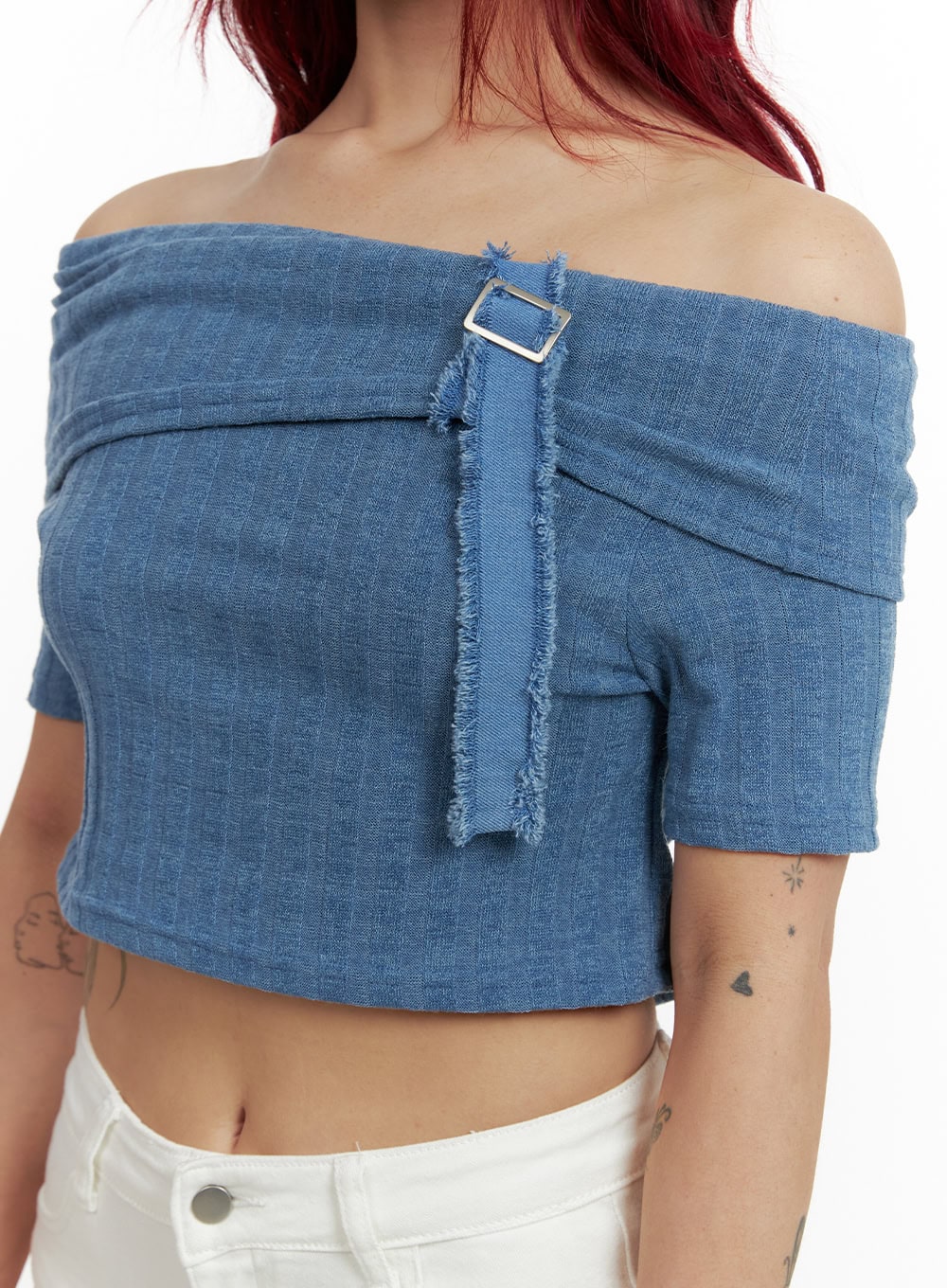 denim-detail-off-shoulder-crop-top-cy430