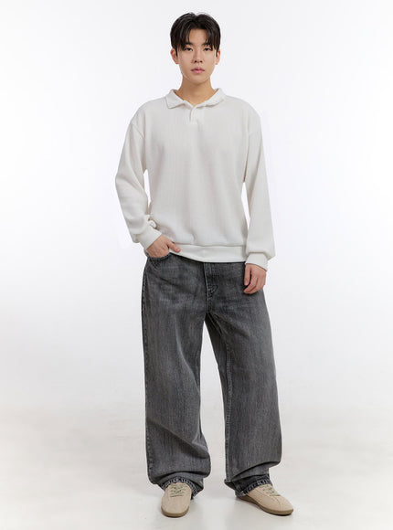 Men's Washed Wide-Fit Jeans IM525