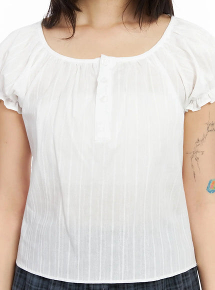 scoop-neck-button-placket-blouse-ia523