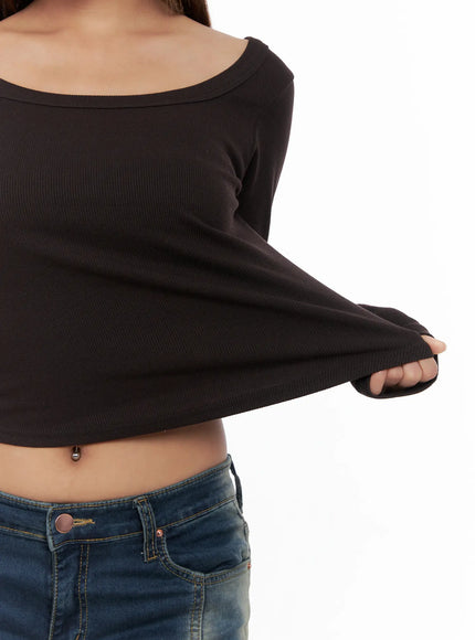 Ribbed Square Neck Crop Top CS522