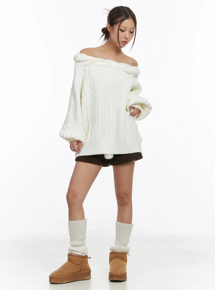 cable-knit-pom-pom-shorts-cj512