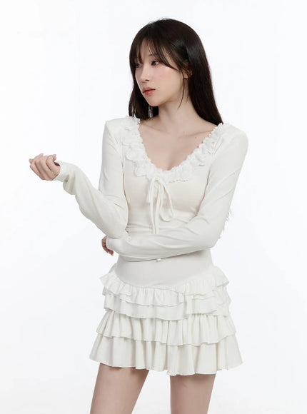 ruffle-layered-mini-dress-with-shoulder-pads-ca501