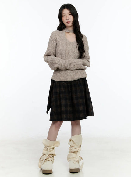 plaid-tie-wrap-midi-skirt-cn517