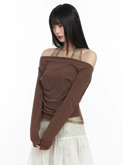 plaid-layered-off-shoulder-top-im523