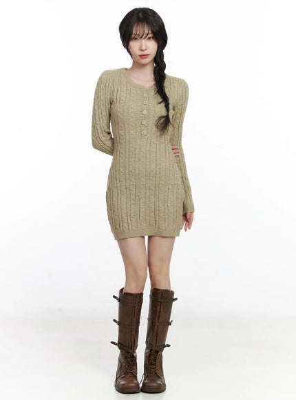 cable-knit-button-sweater-mini-dress-cj526