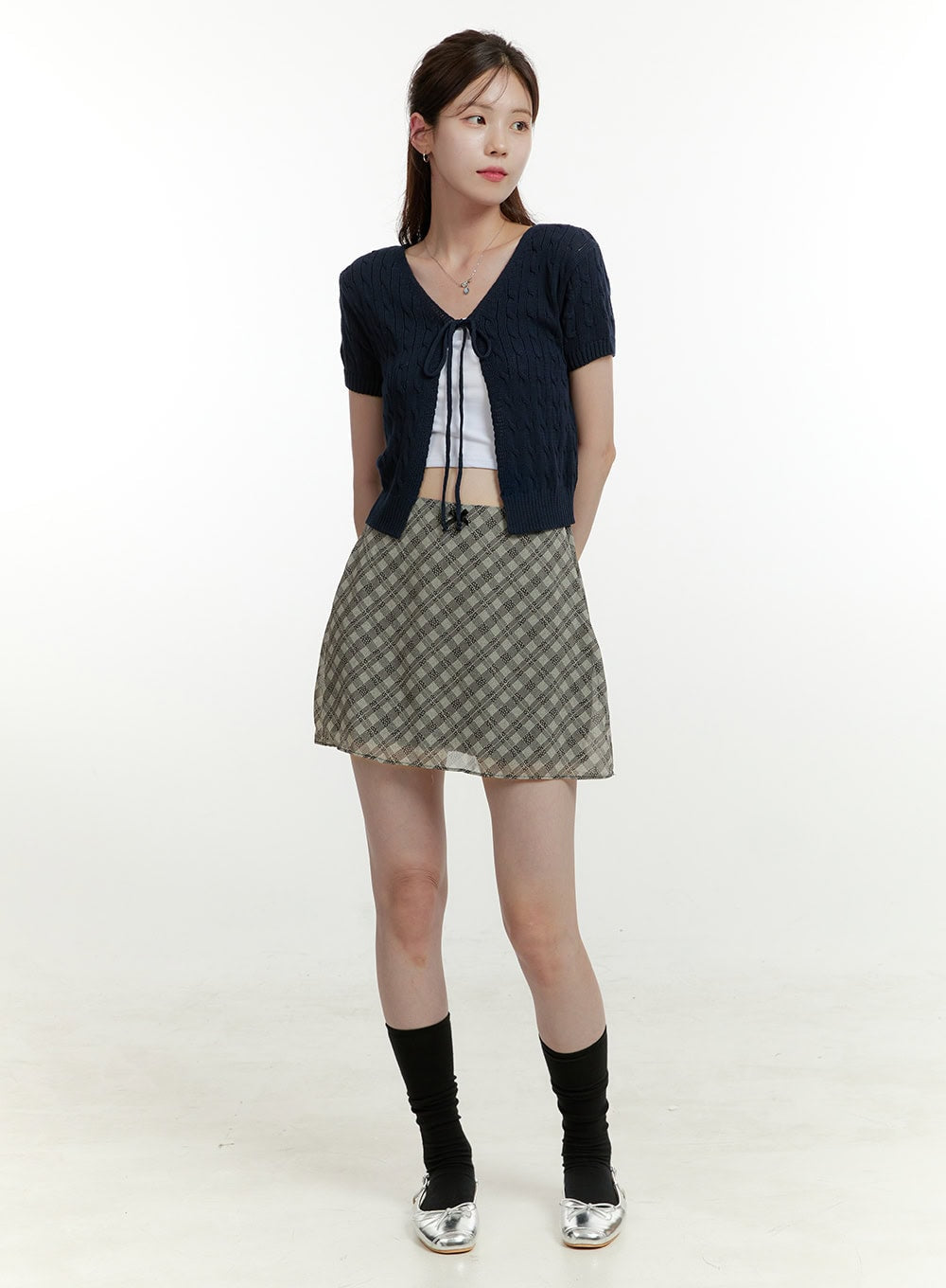 ribbon-check-mini-skirt-ou427