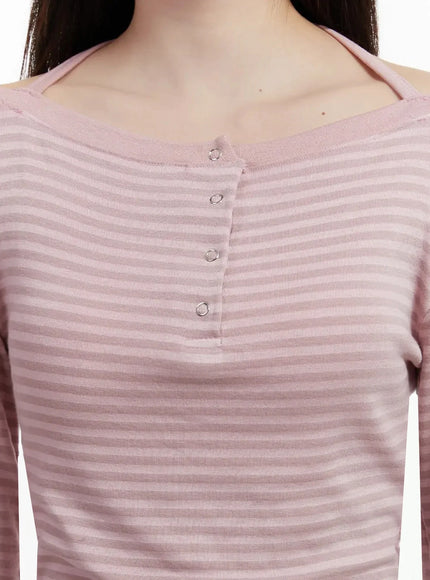 striped-halter-neck-blouse-ij521