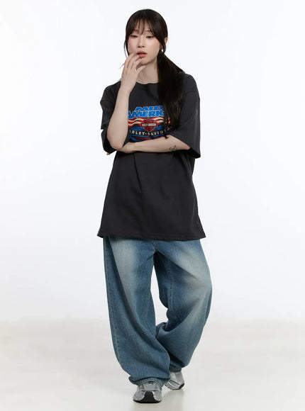 Clar Washed Wide Leg Jeans CA503