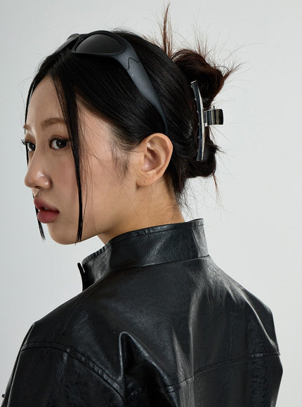 Silver Color Square Hair Claw CO26