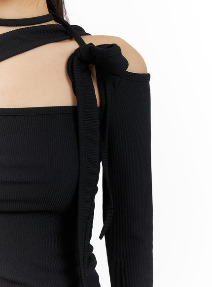 solid-asymmetrical-neck-cut-out-long-sleeve-top-cm411