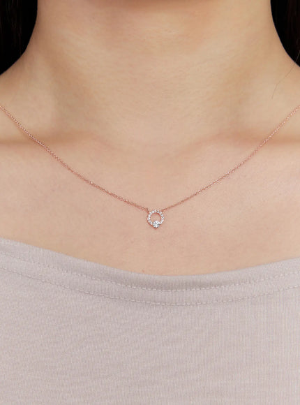 acc-petite-ring-cubic-necklace-kc1008 / Rose gold