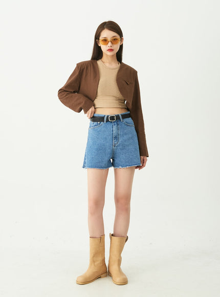 Raw Hem Denim Shorts CU5
