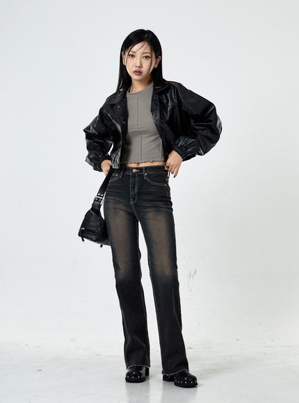 Basic Washed Bootcut Jeans CS07