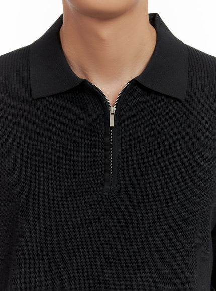 mens-half-zip-up-collared-t-shirt-il404