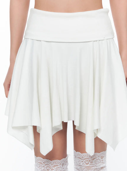 Flowy Handkerchief Hem Mini Skirt CA514