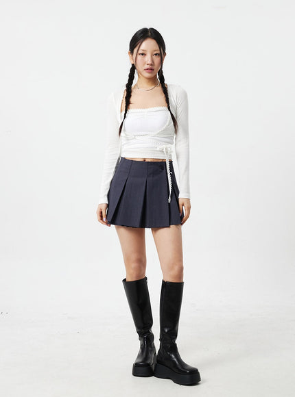 Lace Top And Cardigan Set CM324