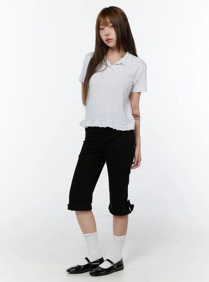 polka-dot-collar-frill-blouse-cy518