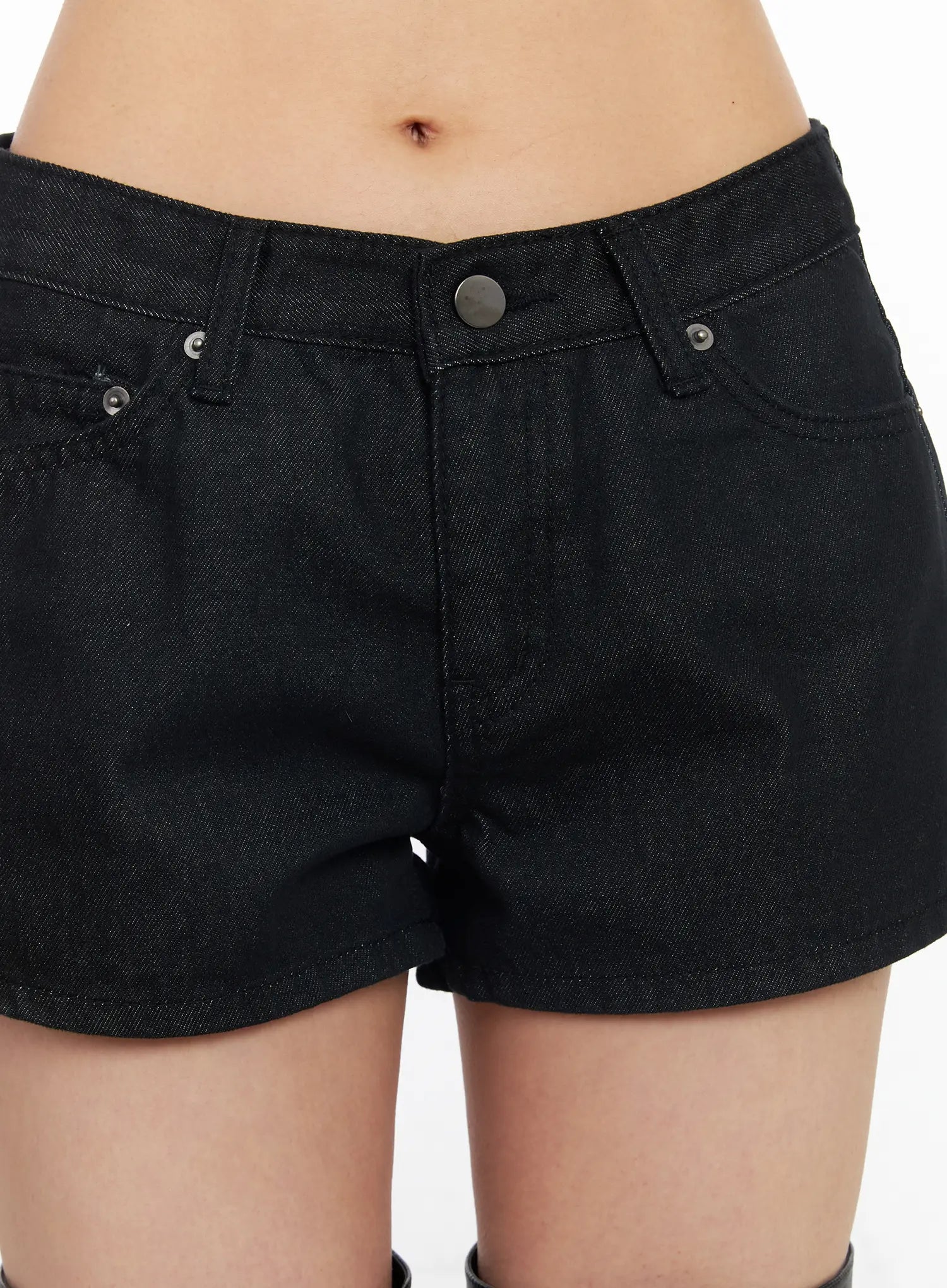 Low Waist Dark Wash Denim Shorts CM517