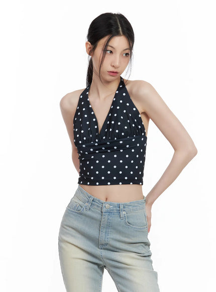 v-neck-polka-dot-halter-top-cl501