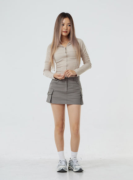 Pocket Low Rise Miniskirt CS02
