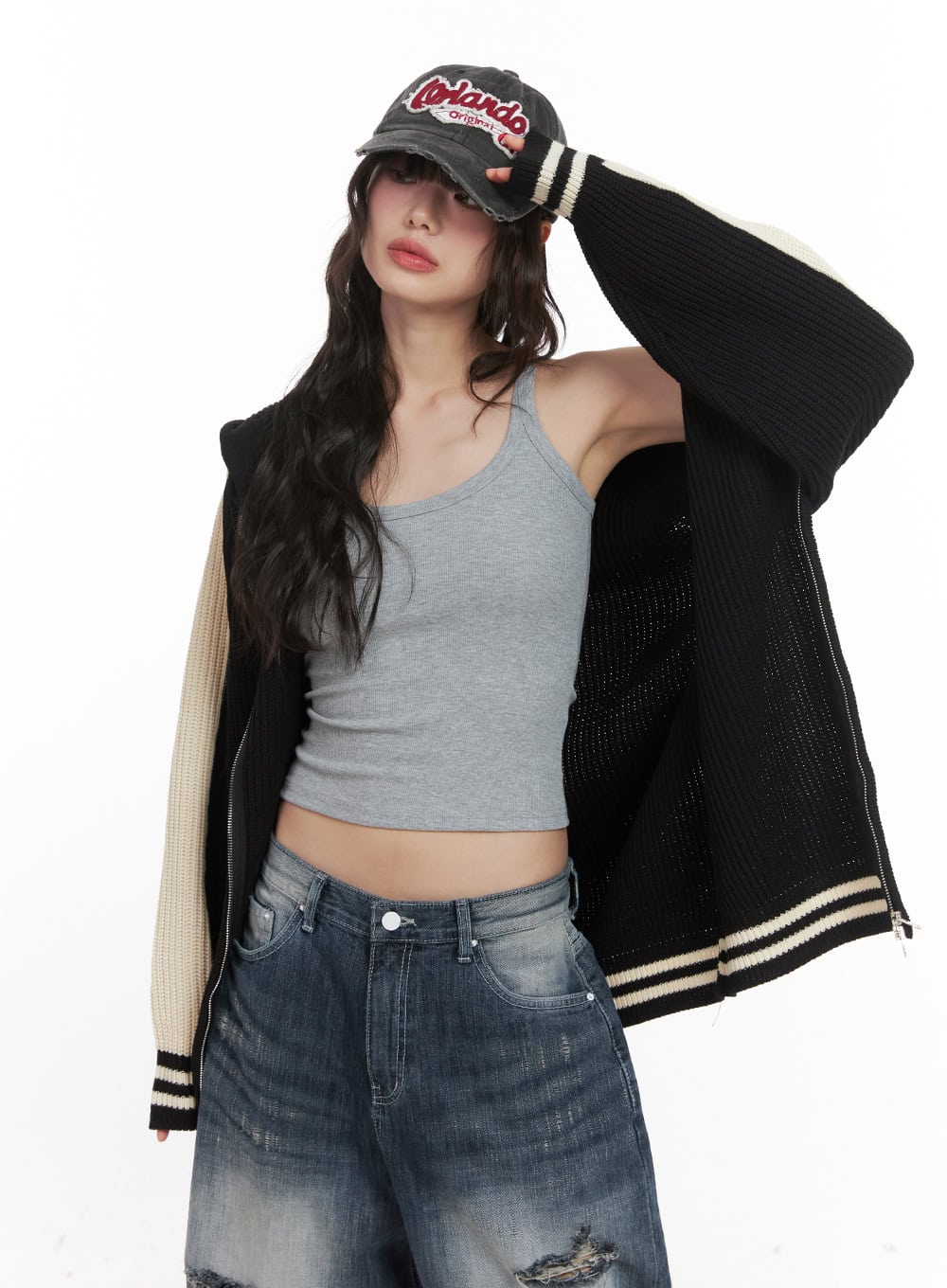 Oversized Hooded Knit Jacket CJ523