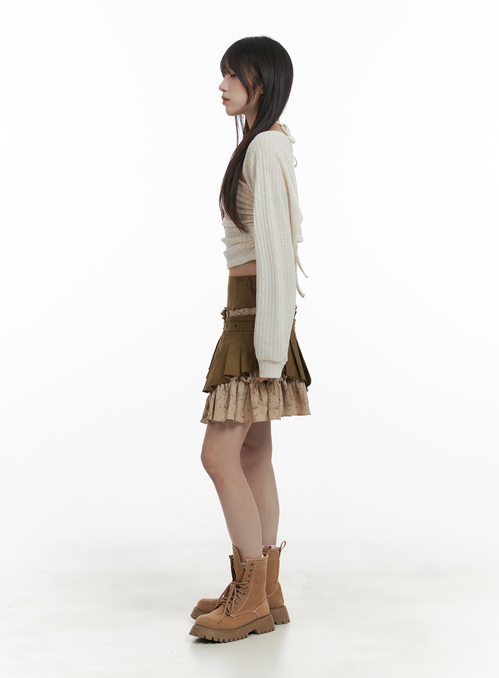 double-layer-skirt-with-belt-ca426