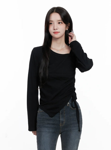 asymmetrical-neck-ruched-top-cs523