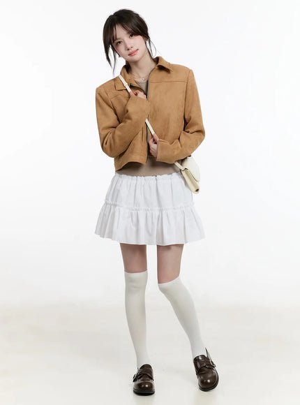 Chic Suede Zip-Up Jacket CM505