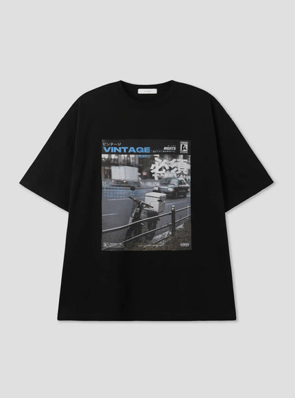 vintage-scenic-street-graphic-t-shirt-il516 / Black