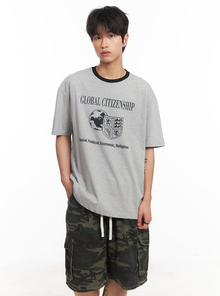 mens-global-graphic-t-shirt-iy508 / Gray