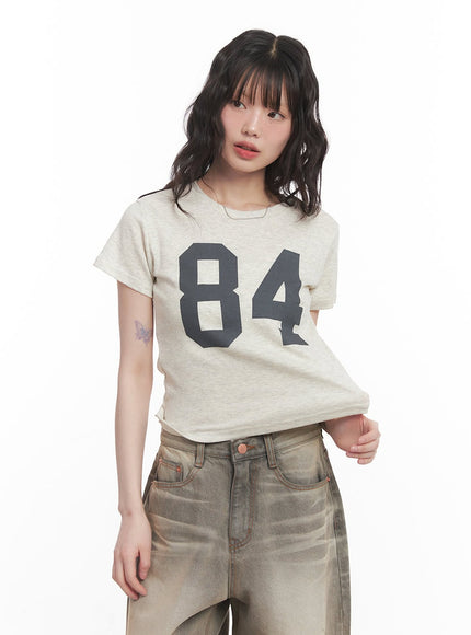 "84" Graphic Crop Tee  CM520